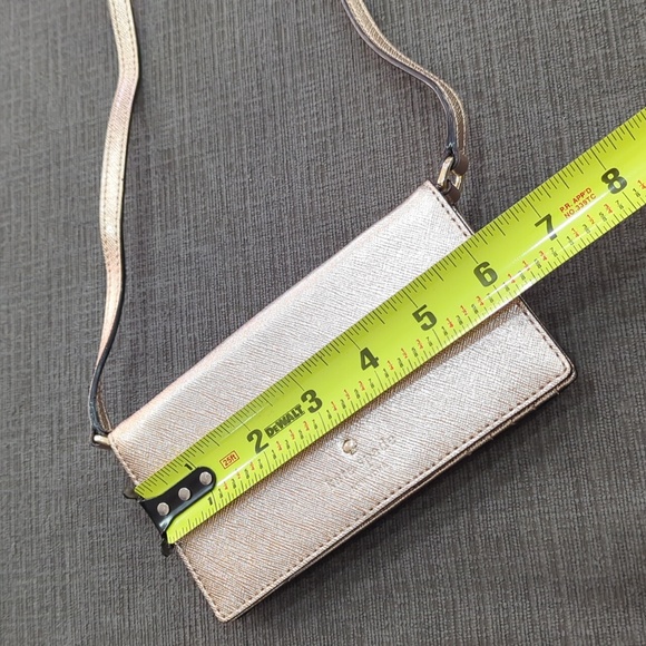 NICE KATE SPADE WRISTLET CROSSBODY WALLET metallic pink #1246 - Picture 5 of 10